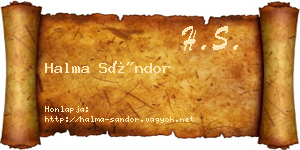 Halma Sándor névjegykártya