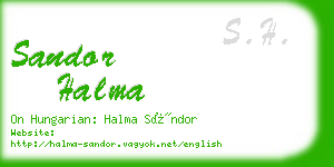 sandor halma business card